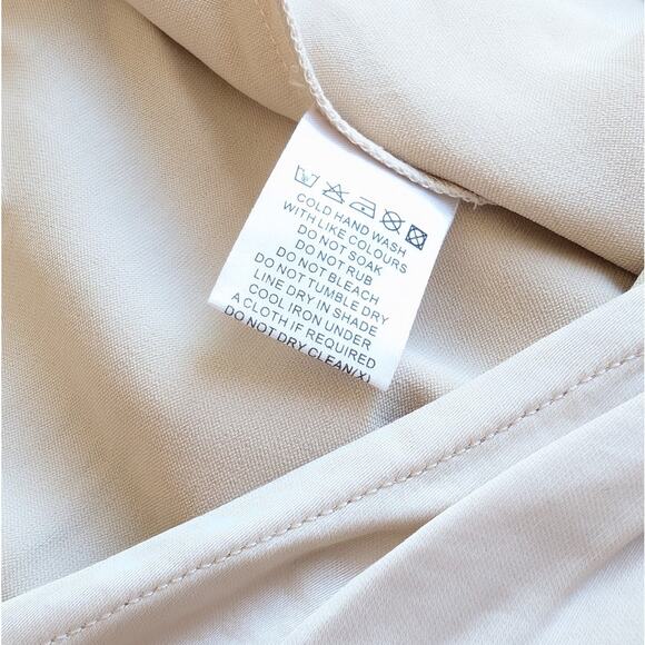 NWT Meshki Ivory Jennifer Twist Maxi Satin Slit A-line Skirt, size M - Picture 9 of 9